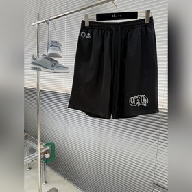 -Chrome hearts克羅心 冰球服系列鍍銀休閑短褲 滿天星網布 膠漿印