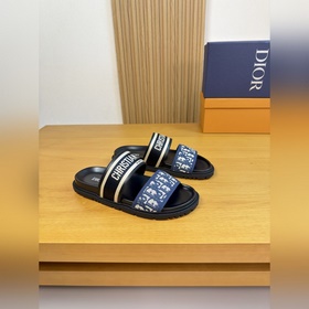 [Dior]迪奧 -高端品質 原單·休閑涼拖鞋 -鞋面：進口 荔紋小牛皮.車縫品