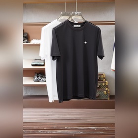 迪奧-Dior 蜜蜂刺繡絲棉定織短袖T恤，清爽透氣！将優雅與精緻完美融合。甄選輕