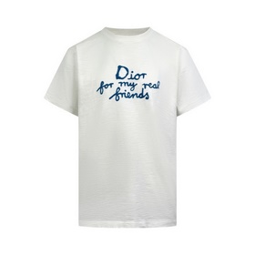 Dior 毛巾繡短袖 定制竹節紋霧織棉 質感十足 舒适貼膚 以純淨白底相碰靜谧淺