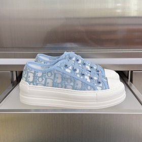 頂級版本：女款 Dior迪奧Walk n系列 老花 刺繡 厚底帆布鞋 情侶款 休