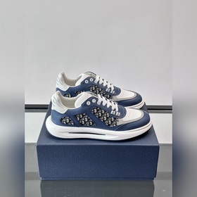 Dior B25老花運動鞋，牛皮革+網布拼接，側面 Oblique 老花超有辨識