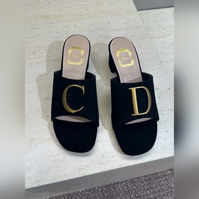 迪奧 Dior 2026 早春新款C est 拼色一字拖女鞋 CD字母logo金