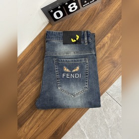 Fendi 芬迪 獨家專供新款 潮男時尚休閑牛仔褲，高端歐版原單褲子，潮流時尚休