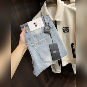 Fendi 獨家專供新款 芬迪潮男時尚闊腿牛仔褲，高端歐版原單褲子，潮流時尚休閑