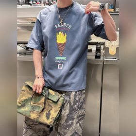 芬迪 2026新工藝燙圖 春夏新款首發專櫃最新款短袖圓領T恤 官網同款 高端訂制