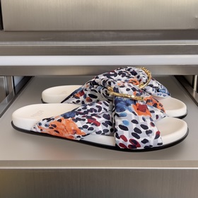 頂級版本：情侶款 Fendi 芬迪 Feel系列 交叉 綢緞 平底 涼拖鞋 墊料