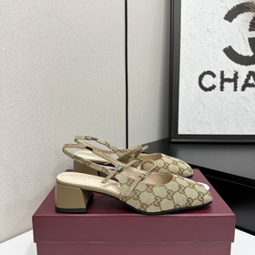 Gucci 新款上市高端精品，春夏新款 方頭小跟原汁原味原單品質!每個細節皆經過