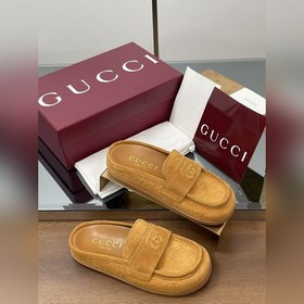 2026 新品厚底GuCci互扣式刺繡大G橫帶穆勒鞋 迷你GG壓紋包頭拖鞋 勃