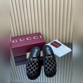 2026早春系列 古奇 春秋  水晶鑽G G金絲天鵝絨 新品GuCci穆勒鞋