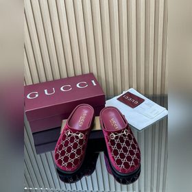 2026早春系列 古奇 春秋  水晶鑽G G金絲天鵝絨 新品GuCci穆勒鞋