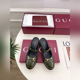 Gucci 古馳 26ss 2026春夏新品 經典馬銜扣粗跟半拖鞋 主打系列終