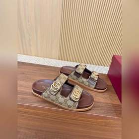 [布面 ]福利新品厚底GuCci互扣式刺繡大G橫帶穆勒鞋 原版一比一複制，最高版