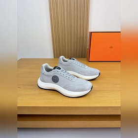 [ HERMES]愛馬仕 -高端品質 原單·休閑運動鞋 -鞋面： 高絲光反絨小牛