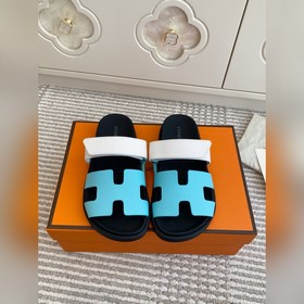 新色 Hermes 愛馬仕 H家chypre系列 魔術貼二舅拖鞋 頂級品質 鞋面