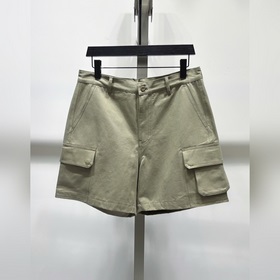 短褲  上新 LOEWE羅意威春夏新款綠色牛仔短褲 寬松版型 SMLXL