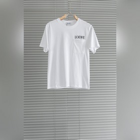 LOEWE羅意威2026SS最新客供進口長絨棉男士圓領短袖T恤衫#定織定染100