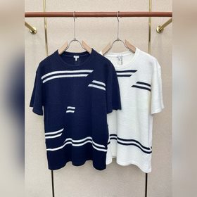 LOEWE羅意威 砸鍋賣鐵都要上的新款新款原單男士休閑短袖 紋理羊毛圓領刺繡T恤