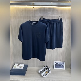 LOEWE羅意威 新款男士圓領短袖短褲套裝系列！高級感滿滿！細節精緻高檔，空氣層