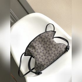 Loewe Anagram 提花布和牛皮革 Flamenco 手拿包 十九世紀