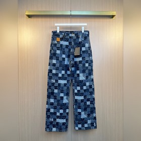 LV  路易 NIGO聯名25FW滑闆提花棋盤格牛仔褲 尺寸：28 30 3