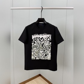 LV  路易威登 SS26春夏絨面印花标識短袖T恤，正面點綴紋理豐富的LV
