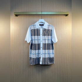 LV  路易 26ss秀款格紋提花字母短袖襯衫 尺寸：S M L XL