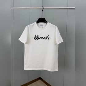 Moncler.蒙口 SS26春夏新品立體浮雕刺繡工藝連筆字母logo短袖T恤，