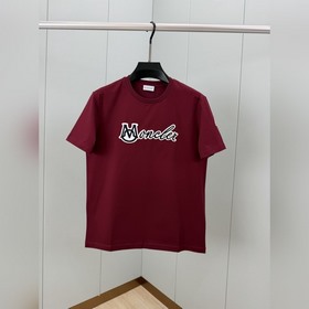 Moncler.蒙口 SS26春夏新品立體浮雕刺繡工藝連筆字母logo短袖T恤，