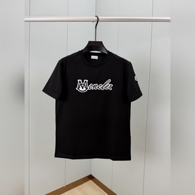 Moncler.蒙口 SS26春夏新品立體浮雕刺繡工藝連筆字母logo短袖T恤，