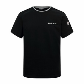 Moncler 刺繡标識假倆件短袖 定制雲柔平紋棉 柔軟細膩 舒适貼膚 以極緻黑