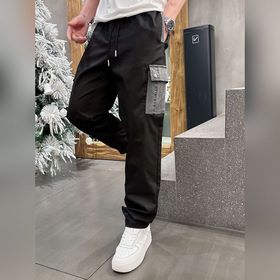 新款上新 普拉達 PRADA新品上架 經典金屬三角标拼接工裝款長褲 高品質面料、