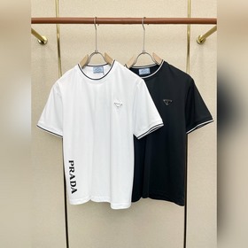 Prada普拉達 砸鍋賣鐵都要上的新款新款原單男士休閑短袖 高端定制 高端版本