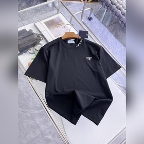 普拉達 2026春夏新款首發專櫃最新款短袖圓領T恤 高端訂制 設計前衛時尚！品牌