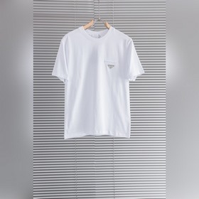 PRADA 普拉達2026SS最新客供進口長絨棉男士圓領短袖T恤衫#定織定染10