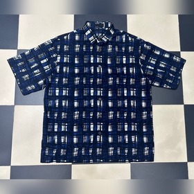 Prada 塗鴉格紋印花短袖襯衣 Size：ＳＭＬXL