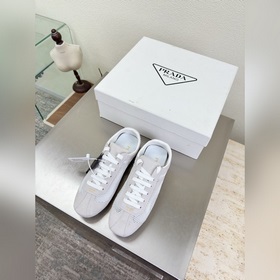 透氣網面  Prada 套底工藝 運動鞋 高端精品 普拉達 灰白 PRAD
