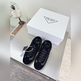 透氣網面  Prada 套底工藝 運動鞋 高端精品 普拉達 黑色 PRADA