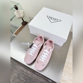 透氣網面 Prada 套底工藝 運動鞋 高端精品 普拉達 粉色 PRADA 大