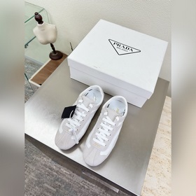 Prada 套底工藝 運動鞋 高端精品 普拉達 米白PRADA 大底手工串線