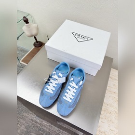 Prada 套底工藝 運動鞋 高端精品 普拉達 藍色 PRADA 大底手工串線