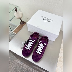 Prada 套底工藝 運動鞋 高端精品 普拉達 紫色 PRADA 大底手工串線
