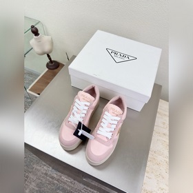 厚底運動鞋 側logo 後空鞋 高端精品 普拉達 粉色 PRADA 大底手工串
