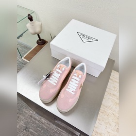 厚底運動鞋 側logo 後空鞋 高端精品 普拉達 粉色 PRADA 大底手工串