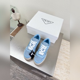厚底運動鞋 側logo 後空鞋 高端精品 普拉達 藍色 PRADA 大底手工串