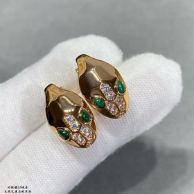 V金鍍1.0咪金 寶格麗小號天然孔雀石光頭蛇耳拍 衆明星愛戴 打造 時尚高級精品