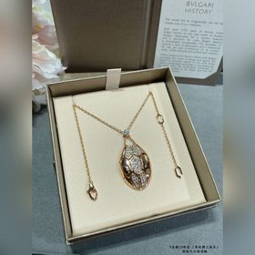 b081V金鍍1.0咪金 寶格麗拼接光頭蛇項鍊 衆明星愛戴 打造 時尚高級精品