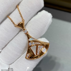 b023 高級精工版 BV寶格麗高級白貝母扇形裙子項鍊，高端定制火爆專櫃 18k
