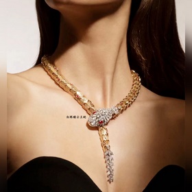 b033寶格麗紅眼睛公主蛇項鍊，時尚高級精品 奢侈品蛇升級版 BVLGARI 火