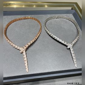 不退不換b003 BVLGARI-寶格麗高級精工版 寬版蛇項鍊 這款現在基本無人